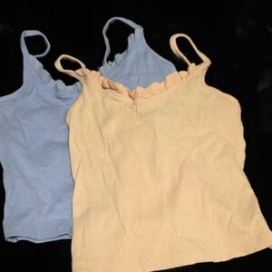 Ruffled Tank Tops in Yellow and Blue